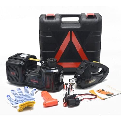 NthPower 12v jack electric car hydraulic jacks 3in1 with Impact Wrench Tire Inflator Built-in LED light Automotive Lifting Tools