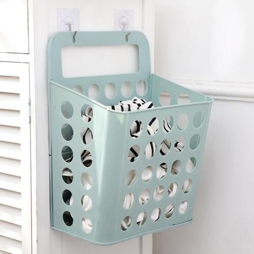 Toy Clothes Living Room Household Storage Plastic Laundry Basket Sundries Foldable Organizer Wall Mounted Container Saving Space