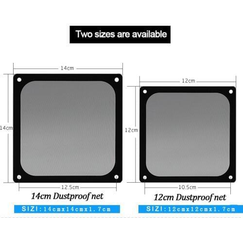 1PCS Computer fan dust-proof mesh 12cm /14cm filter dust net hood magnetic Case Fan dust-proof mesh hood black/white
