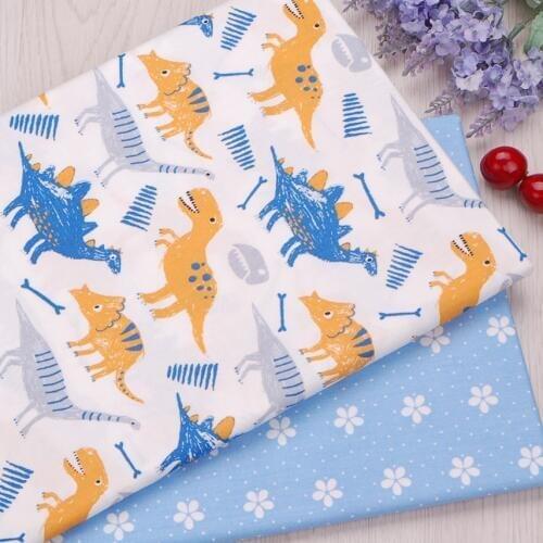 Dinasour Stars Printed 100% cotton Twill Fabric,Patchwork Cloth,DIY Sewing Quilting Fat Quarters Material For Baby&Child Sheets