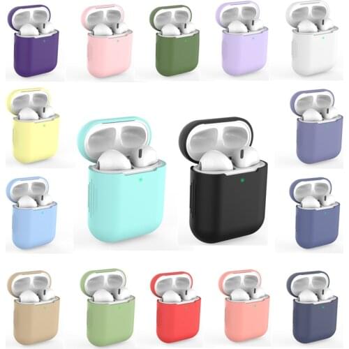 Silicone TPU For AirPods Case Soft Skin Protective Shell Case For Apple Airpods 1/2 Earphones Charger Cover