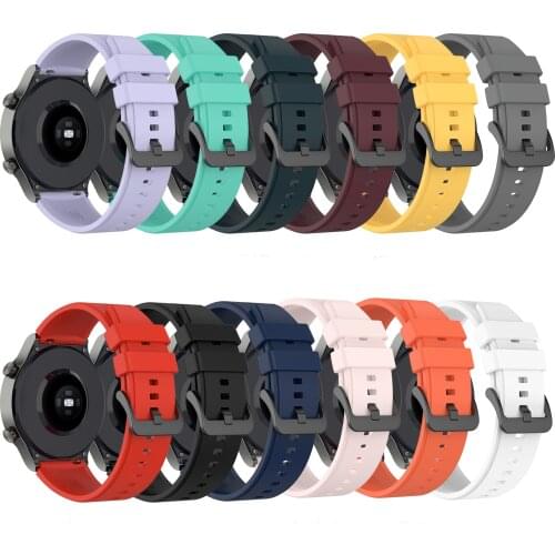22mm Silicone Smartwatch Sport Wrist Watchband For Huawei GT2 GT 2E GT2e Honor GS Pro Magic 2 46mm Strap Smart Wristband Band
