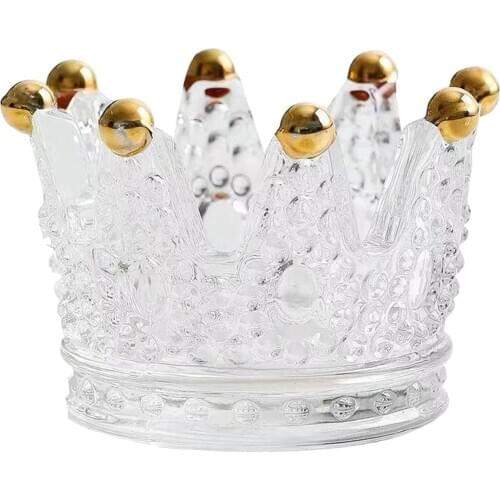 Glass Tealight Candle Holders Luxury Crown, Candle Holders for Wedding