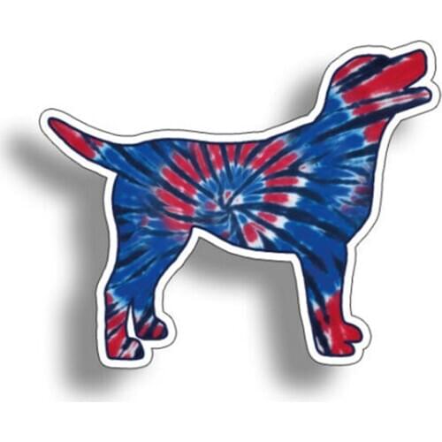 Fashion Tie Dye Labrador Dog Sticker Cup Tumbler Laptop Car Truck Window Lab USA Pet