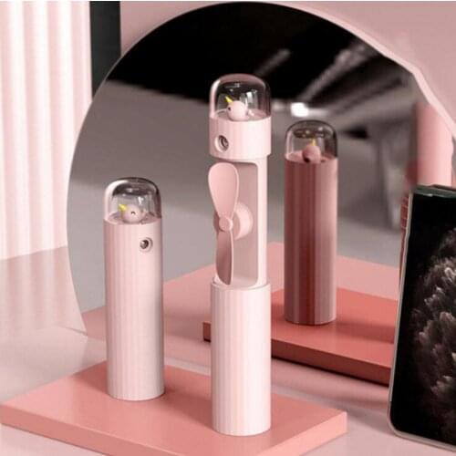 Z30 TelescopicSspray Humidifier / Charger / Flashlight Fan Handheld Cooling Pocket Small Fan Portable Mini Cute Four In One