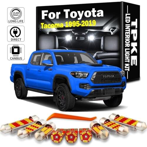 TPKE For 1995-2019 Toyota Tacoma White Car Accessories Canbus Error Free LED Interior Light Kit Map Reading Dome License Lamp