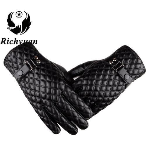 Winter Mens Genuine Leather Gloves 2018 New Brand Touch Screen Gloves Fashion Warm Black Gloves Goatskin Mittens