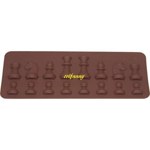 100pcs/lot Fast shipping International Chess Silicone Mould Fondant Cake Chocolate Molds For Kitchen Baking