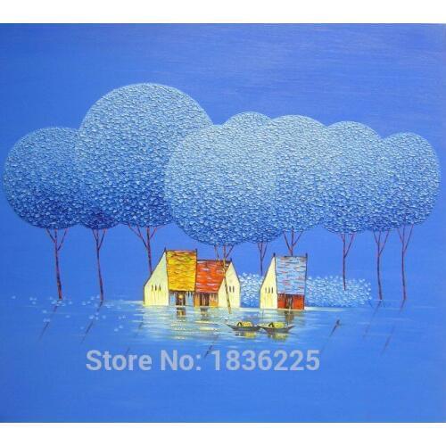 100% High Quality Best-selling Tree Home Wall Huge Decoration Modern Abstract Oil Painting on Canvas Landscape