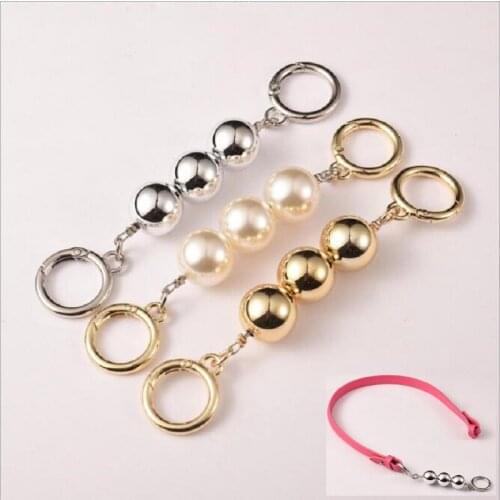 2pcs/10pcs new pearl chain double ring shoulder strap extended bag with pearl decoration bag messenger bag with accessories