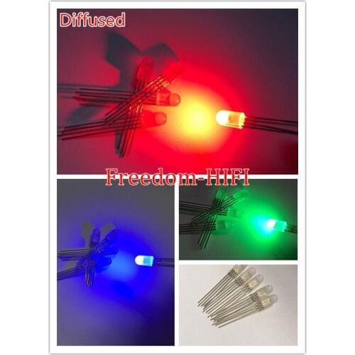 20pcs 5mm 4pins RGB LED Common anode Tri-Color Emitting Diodes Diffused 5MM full-color LED RGB red/green/blue