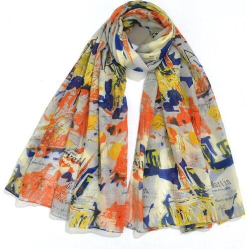 2017 Fashion Paris Castle Print Scarf Shawls Women Ombre Building Scarves Wrap Hijab Muffler 9 Color 10pcs/LOT Free Shipping