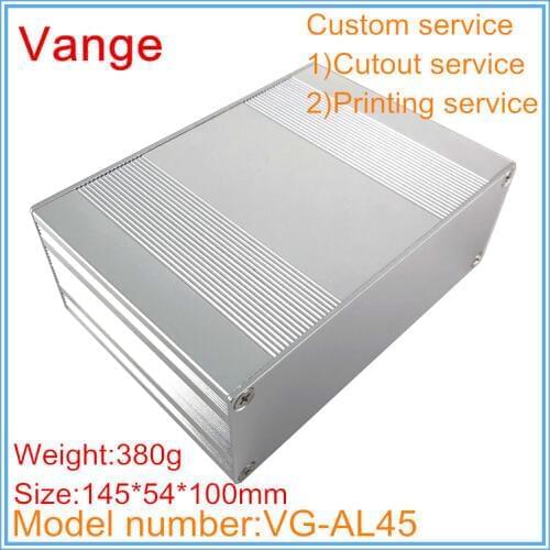 4pcs/lot industry sand blasting aluminum junction box 6063-T5 aluminum housing diy 145*54*100mm for mixer equipment