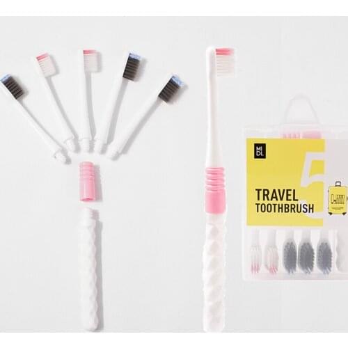 5Pcs/Set Adult Travel Home Soft Toothbrush Environmental Ultra-fine Soft Health Tooth Brush For Oral Care Teeth Cleaning