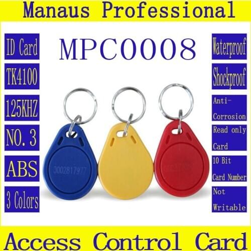 High Quality 50Pcs RFID 125khz Chip Tag Proximity Access Control Card Read only card ID Keyfob Token, Available in 3 Colors C8
