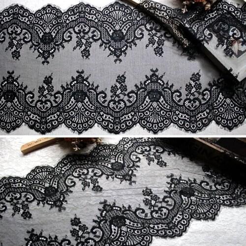 6M/Lot Width 37CM exquisite eyelash lace trim for women dress DIY adornment accessories