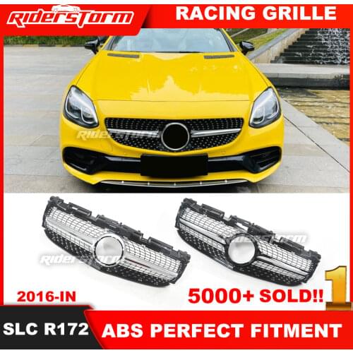 Diamond grille for R172 diamond Grille for mercedez benz SLC Class R172 Chrome Racing Grille SLC260 SLC300 Front Bumper mesh