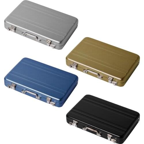 Aluminum Storage Box Business ID Credit Card Holder Mini Suitcase Bank Card Box Holder Jewelry Case Organizer Rectangle