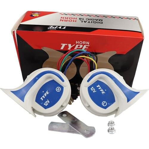 Car Air Horn Motor Motorcycle Alarm Speaker Van Truck Siren ABS Snail Style Electric Digital 12V 150DB Loud Waterproof 2Pcs/set