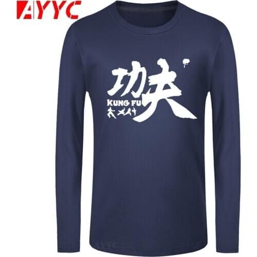 AYYC long sleeve tee Chinese Kung Fu Birthday Funny Unisex Graphic Fashion New Cotton T Shirts O-Neck Harajuku T-shirt