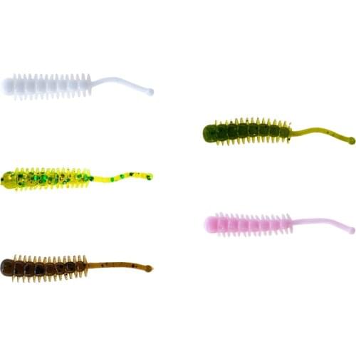 BassLegend - Fishing Soft Tiny Small Worm Rock Bottom Fish Bass Pike Trout Lure Swimbait 40mm/0.2g