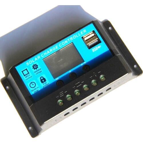 BUHESHUI 10A 12V/24V Solar Controller 120W/240W Solar Regulator Solar Panel Charger Battery Home Power System With Dual USB 2pcs