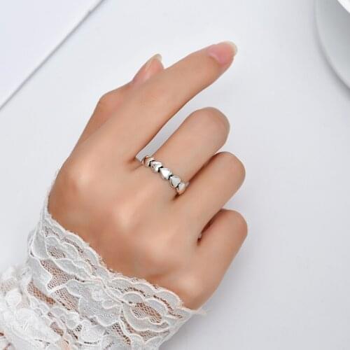 Chandler Stereoscopic 9pcs Heart Design Women Adjustable Opening Adjustable stainless Wedding Ring Party