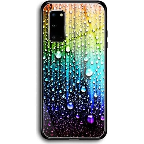 Color water drop art Phone Case Tempered Glass For Samsung S7 S8 S9 S10E S20 21 30 Plus ultra Note 8 9 10 Plus A7 2018