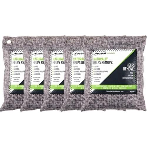 5 Packs Charcoal Odor Eliminator Bags Activated Bamboo Charcoal Deodorizer for Car Closet Shoes