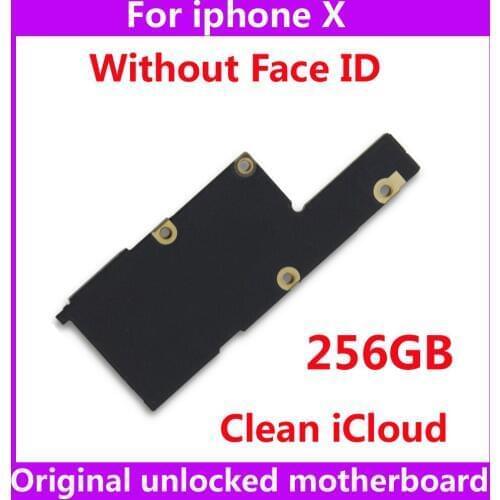 For iphone X Factory unlocked mainboard without Face ID 256GB Original motherboard with IOS system Clean iCloud logic board