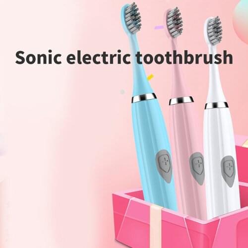 Electric Soft Toothbrush Adult Home Battery Powered Waterproof Teeth Cleaning And Whitening Brush With Two Replacement Heads