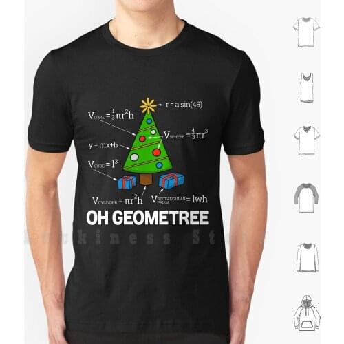 Math Geometry Christmas Tree Geometree T Shirt DIY Cotton Big Size S-6xl Geometry Math Teacher Volume Equations Science Funny