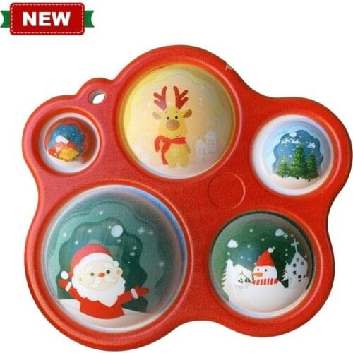 Christmas Planet Poppet Fidget Toy Infinite Squeeze Simple Dimple Toy Ice Cream Lollipop Squishy Relax Anti Stress For Adult Kid