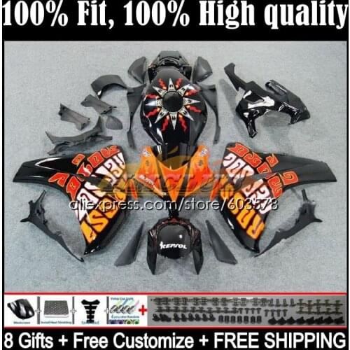 Injection For HONDA CBR1000 RR CBR 1000RR 48CL.8 CBR1000RR 08 09 10 11 CBR 1000 RR CC 2008 2009 2010 2011 Fairing Repsol orange