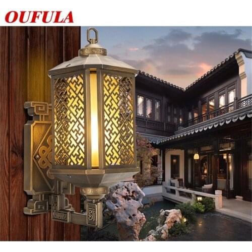OUFULA Classical Outdoor Wall Lights Retro Bronze LED Sconces Lamp Waterproof IP65 Decorative For Home Porch Villa