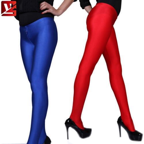 MEISE Spandex Shiny Two Way Zipper Open Crotch Leggings Full Length Bottom Pencil Pants Erotic Rompers For Women Plus Size F44