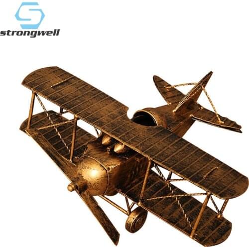 Strongwell Vintage Iron Airplane Miniature Figurines Creative Detachable Plane Model Home Decoration Retro Metal Aircraft Crafts