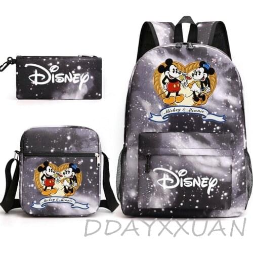 Kawaii Mickey Mouse Bag Zipper USB Charging Mochila Capacity Backpack Women Kpop School Bags for Teenage Girls Harajuku Students