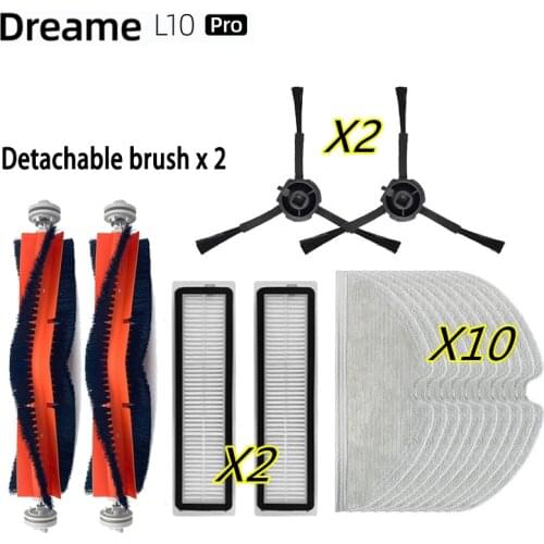 16PCS SET For Dreame Bot L10 Pro Vacuum Cleaner Accessories Main Brush Side Brush Mops Cloths Filters Spare Parts Replaceble
