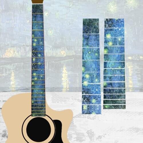 Guitar Rainbow Color Fretboard Decals Inlay Sticker Guitar Neck Headstock Guitarra Bass Thin Sticker Guitarra Accessories