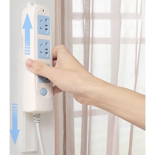 Punch-free Wall-Mounted Sticker Plug Fixer Home Self-Adhesive Socket Fixer Cable Wire Organizer Seamless Power Strip Holder