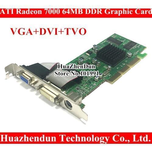 Brand New ATI Radeon 7000 64M DDR DVI VGA TVO AGP Graphic Card Video Card DVI+VGA+TVO