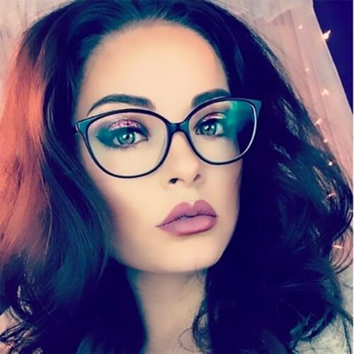 Sexy 2020 Women Glasses Frame Anti Blue Light Eyeglasses Frame Vintage Round Clear Lens Glasses Optical Spectacle Frame Plastic