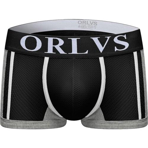 ORLVS Brand Trunk Mens Boxers Cotton Sexy Men Underwear Mens Underpants Male Panties Shorts U Convex Pouch