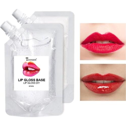 50/20ml Lip Gloss Base Moist Moisturizing Matte Lip Glaze DIY Handmade Material With Glitter Lips Makeup Liquid Lipstick TSLM1