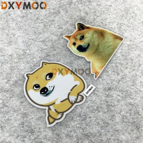 Shiba Doge Car Stickers Reflective Auto Window Funny Peeping Shiba Doge Car Styling 3M 12cm