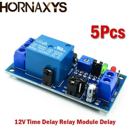 5pcs DC 12V Time Delay Relay Module Delay Turn On / Turn Off Relay Switch Board With Timer DC 12 V Volt Timing Relays Diy Kit