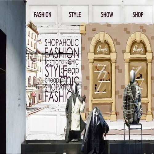 Drop Shipping Custom 3D Photo Wallpaper Fashion Retro Clothing Shop Background Wall Mural Living Room Shopping Mall Wallpaper
