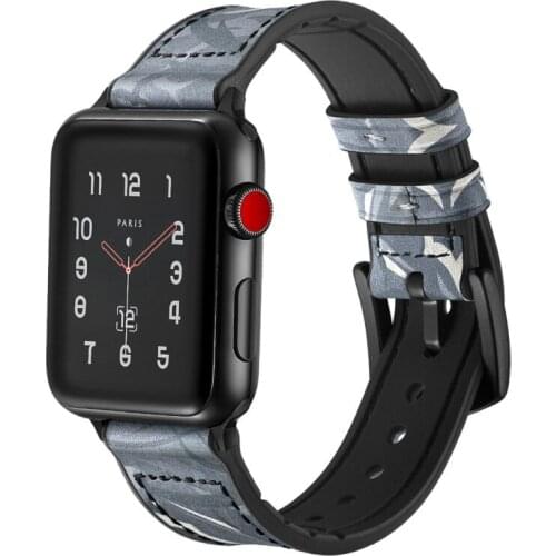 Apple Watch 6 with double leather new strap 44mm 40mm 42mm 38mm strap bracelet iwatch series 5 4 3 SE accessories