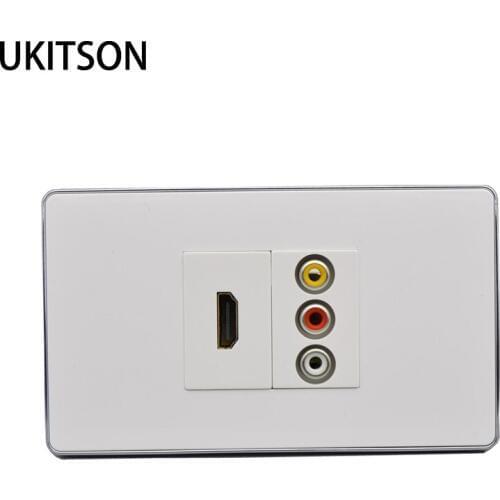 Silver Side HDMI With Free Solder 3RCA Plug HDMI 2.0 Female To Female Wall Panel 120x70mm